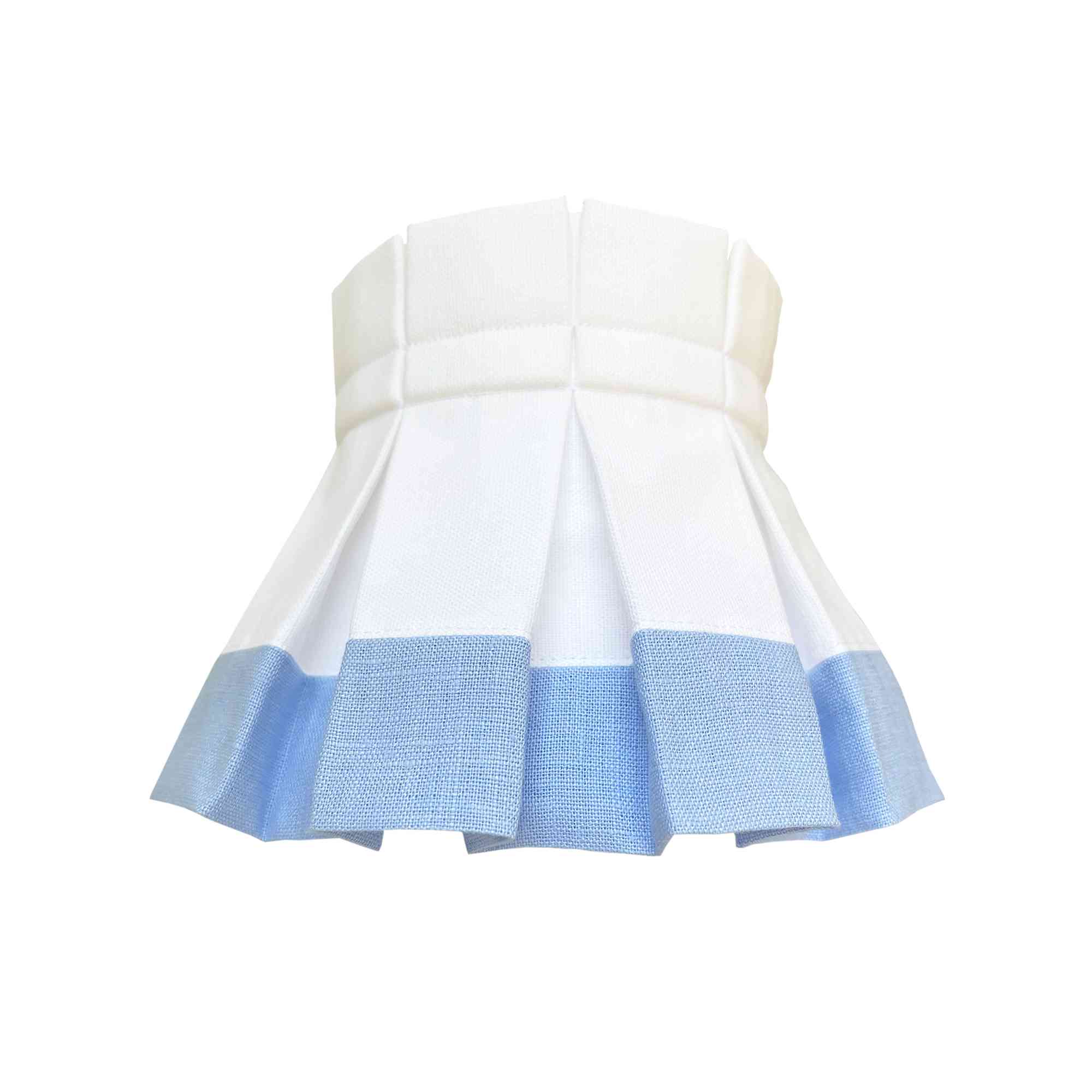 COLORBLOCK CLASSIC BOX PLEAT LAMPSHADE | WHITE/BLUE
