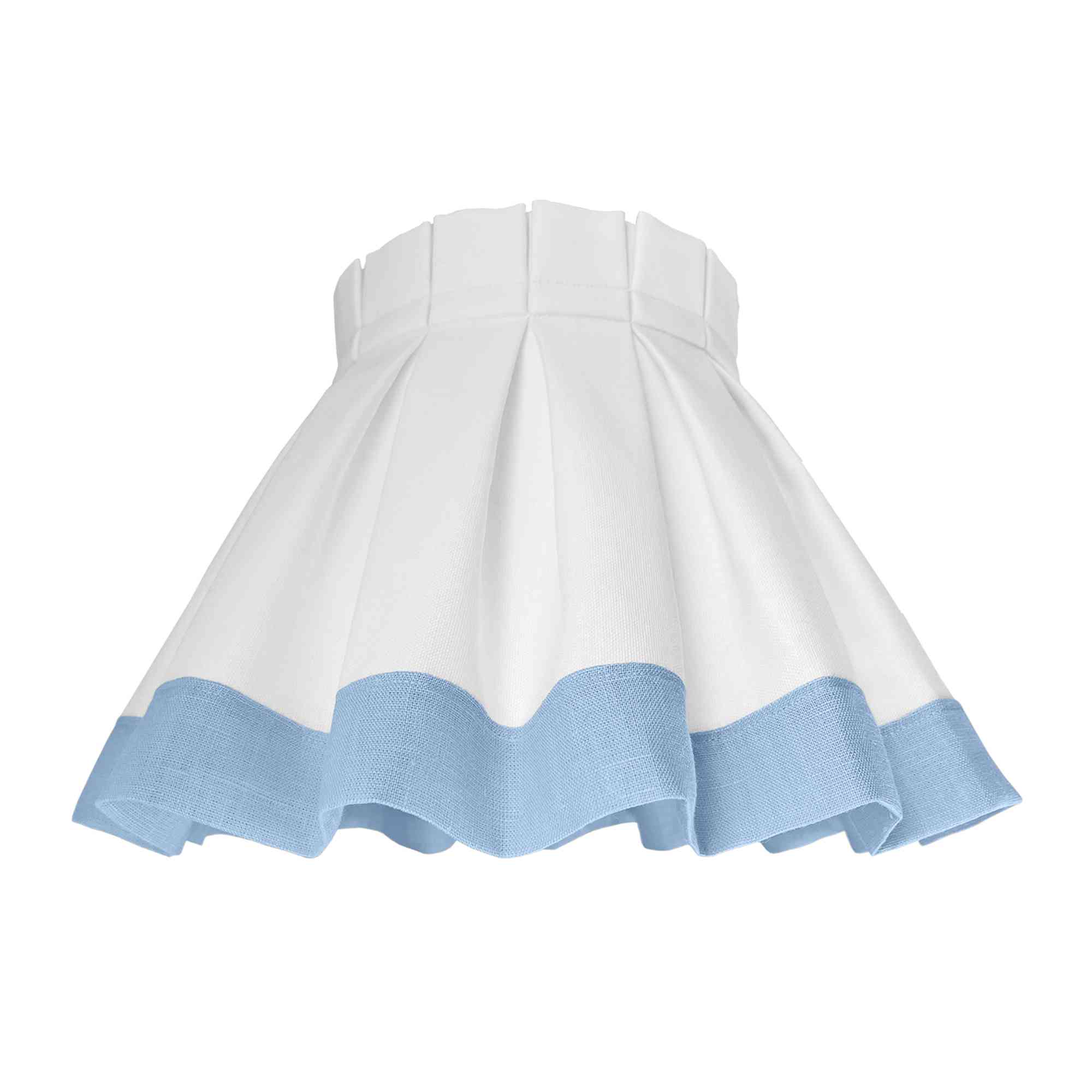 COLORBLOCK RELAXED BOX PLEAT LAMPSHADE | WHITE/BLUE