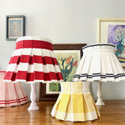 STRIPE CLASSIC BOX PLEAT LAMPSHADE | RED