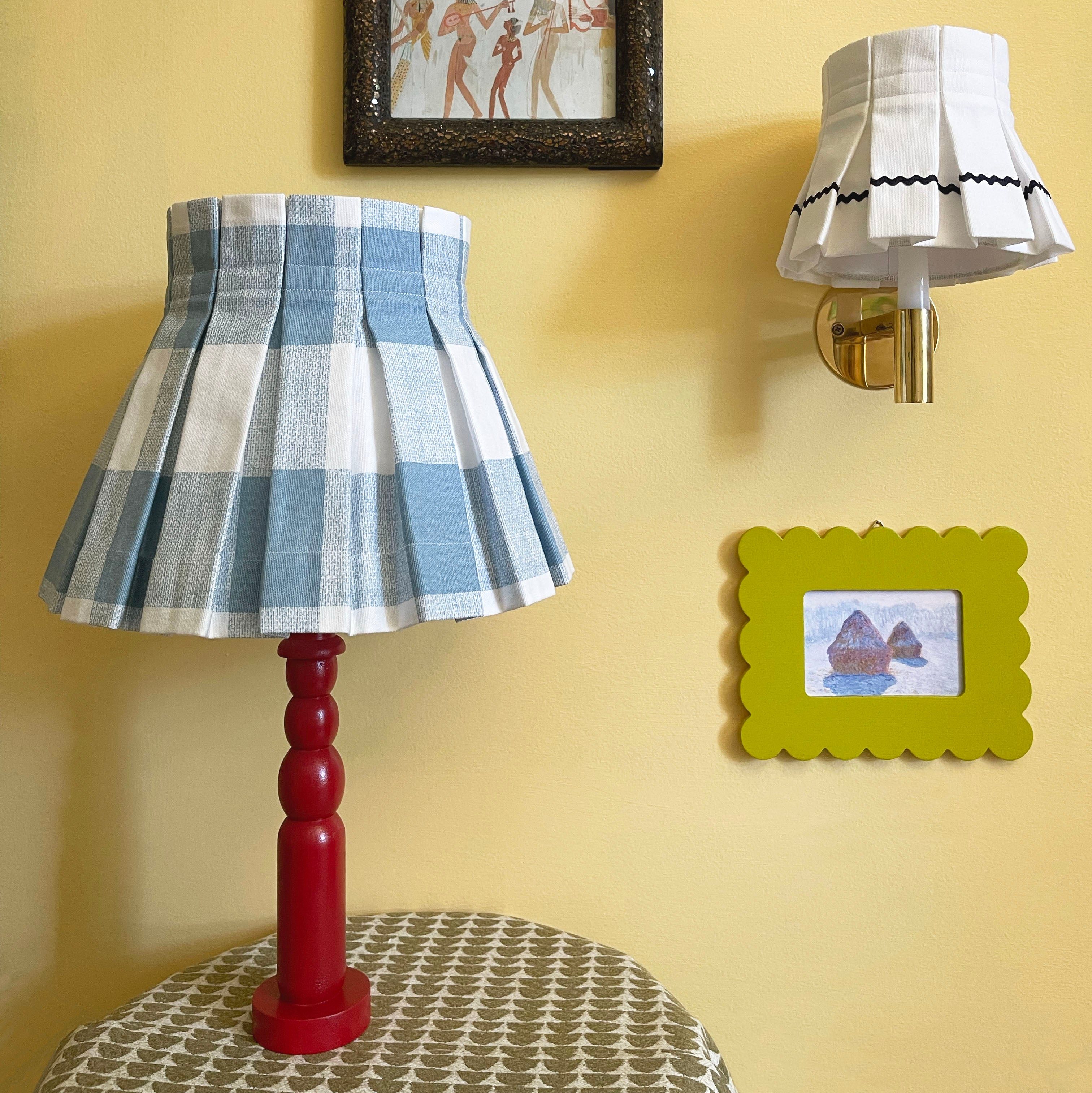 PLAID CLASSIC BOX PLEAT LAMPSHADE | BLUE