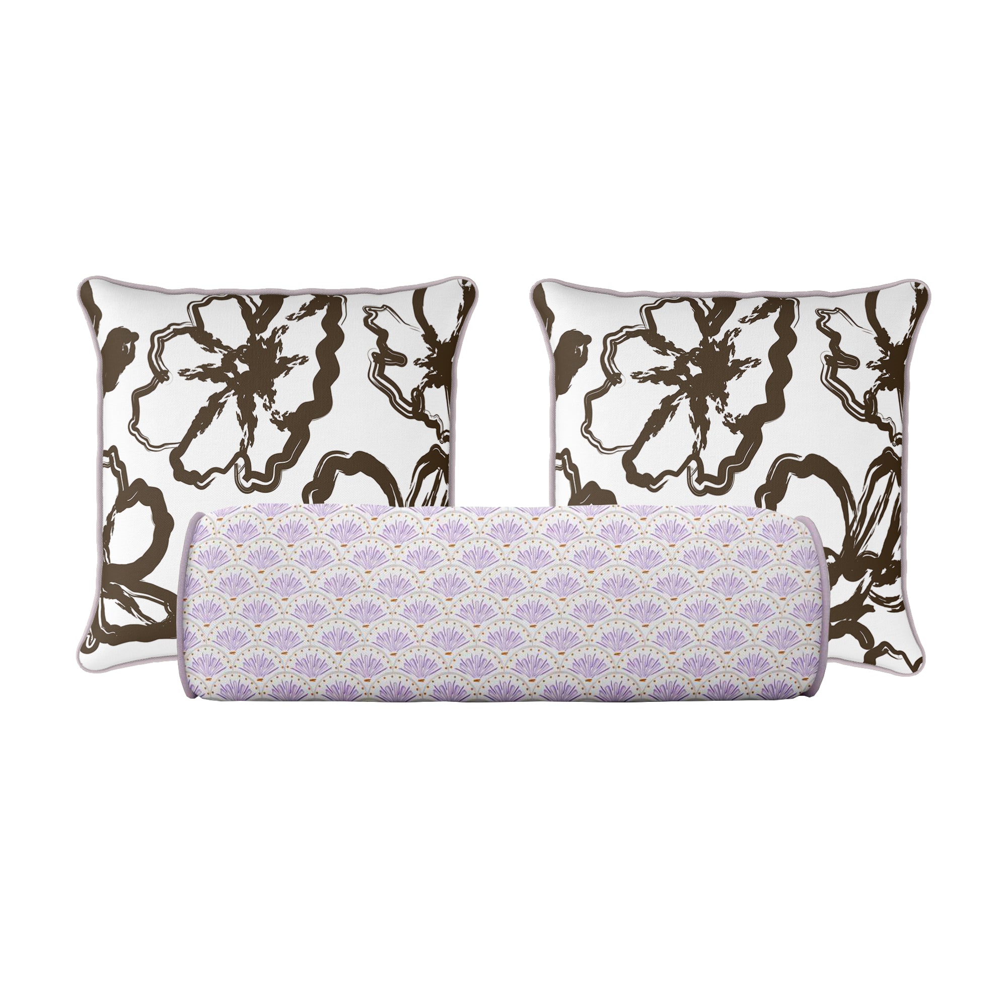 BED PILLOW SET | BROWN CATALINA x PURPLE VALENCIA
