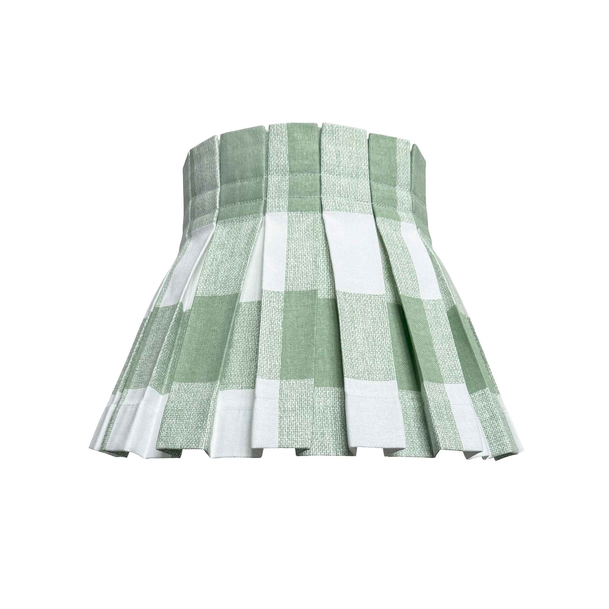 PLAID CLASSIC BOX PLEAT LAMPSHADE | GREEN