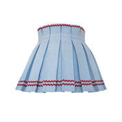 SQUIGGLE CLASSIC BOX PLEAT LAMPSHADE | RED/BLUE