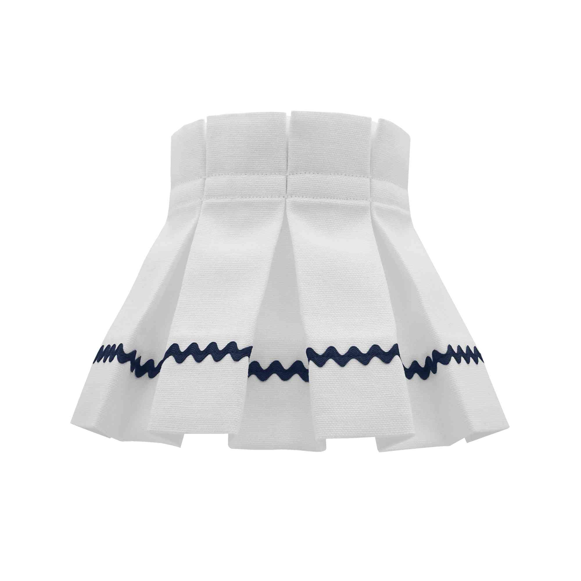 SQUIGGLE CLASSIC BOX PLEAT LAMPSHADE | NAVY/WHITE