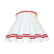 SQUIGGLE CLASSIC BOX PLEAT LAMPSHADE | RED/WHITE