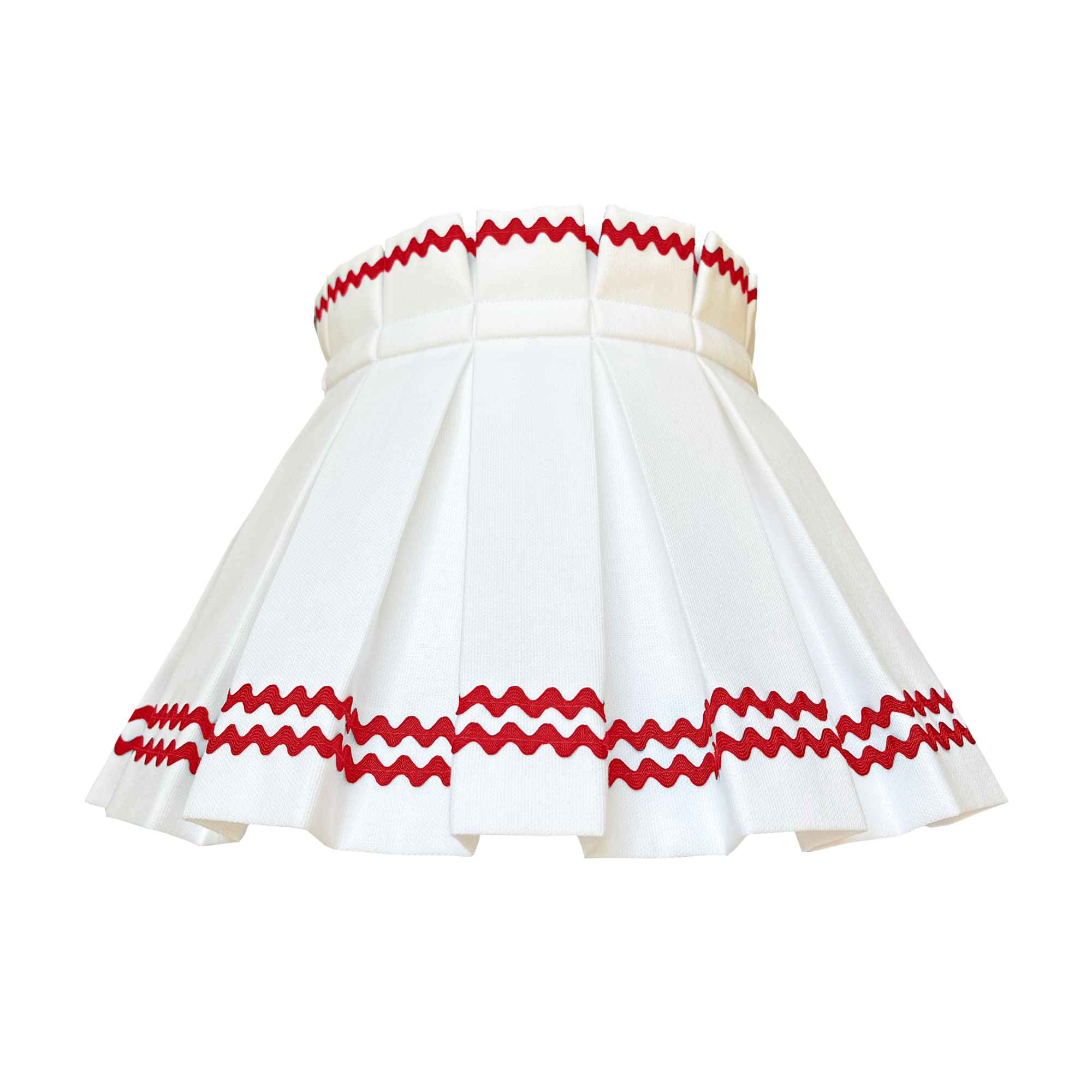 SQUIGGLE CLASSIC BOX PLEAT LAMPSHADE | RED/WHITE