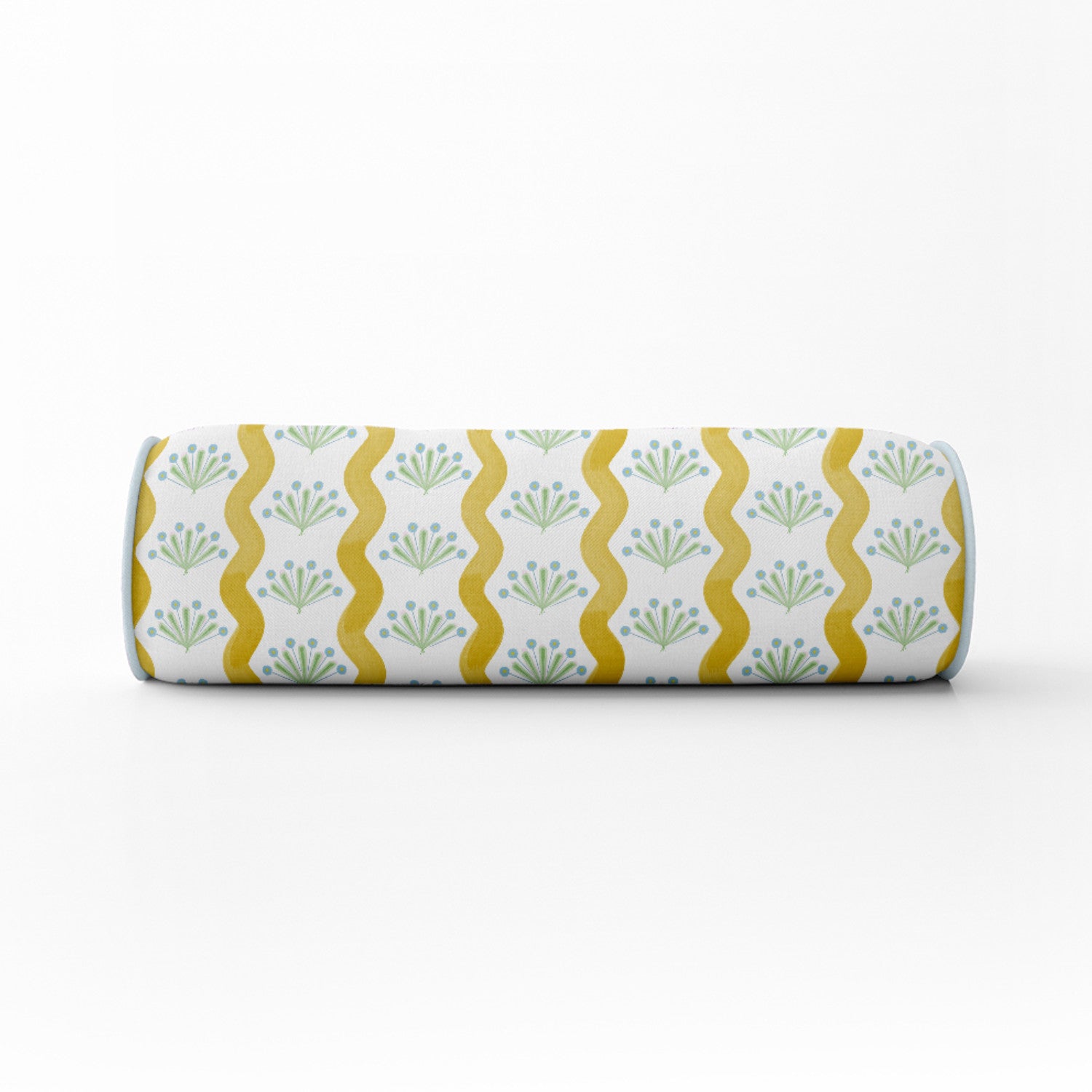 Waved-stripe-yellow-flower-bolster-blue-piping.jpg