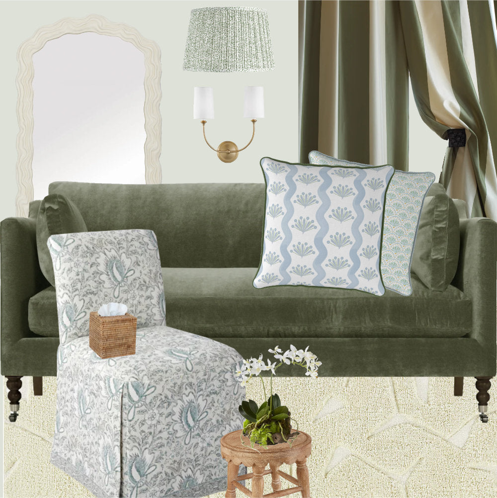 Olive Green Toned Sitting Room Elegance