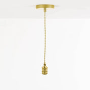 Hardwired ceiling pendant light kit shade ready gold braided cord