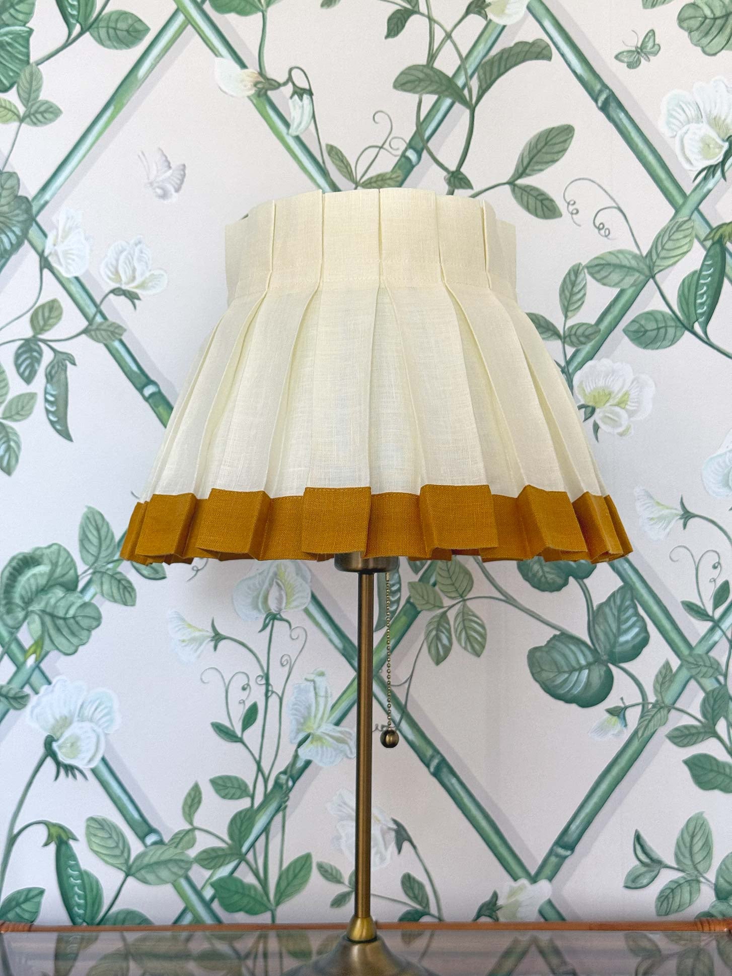 COLORBLOCK BOX PLEAT LAMPSHADE | IVORY/MUSTARD