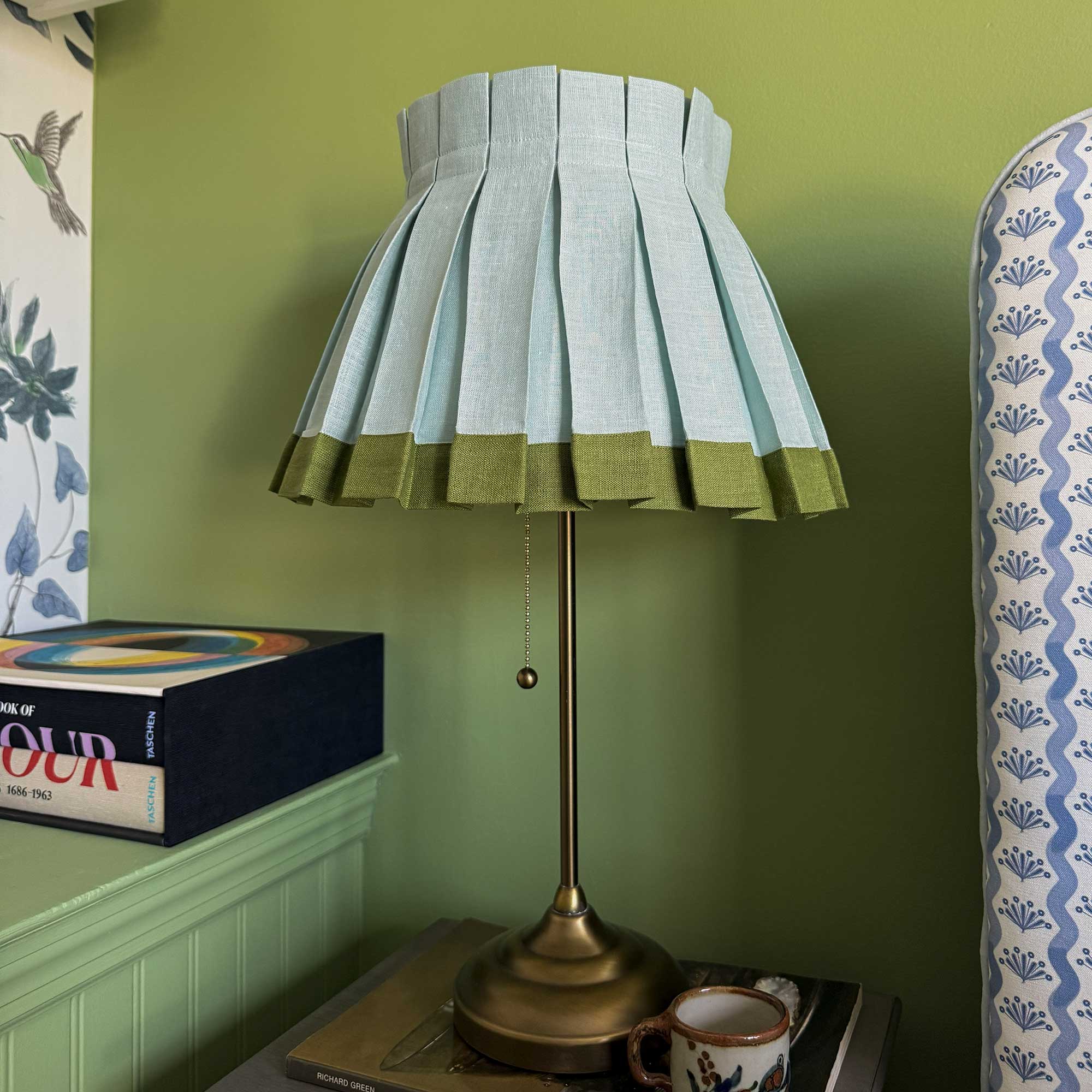 COLORBLOCK CLASSIC BOX PLEAT LAMPSHADE | SEAFOAM/FOREST