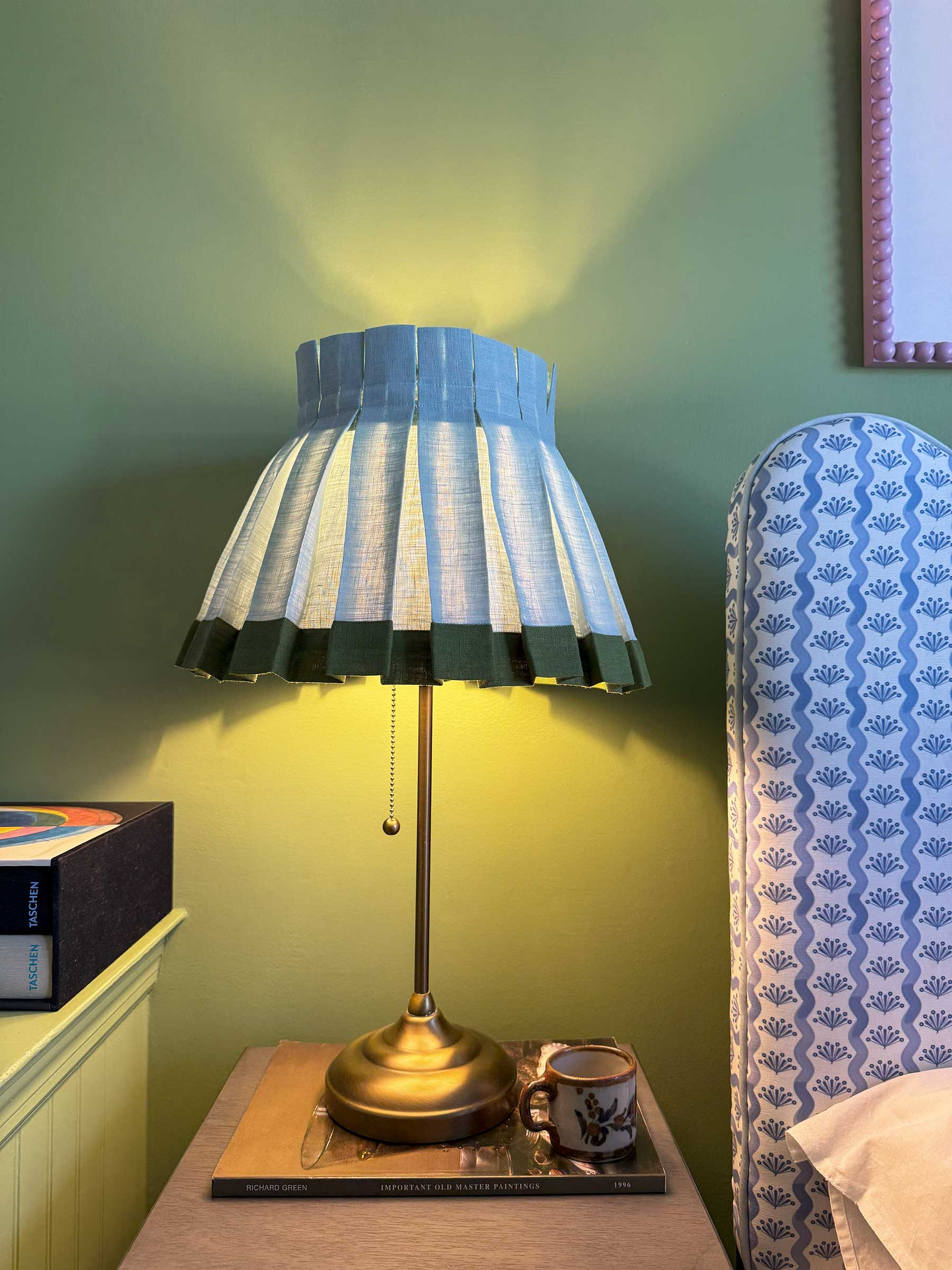 COLORBLOCK CLASSIC BOX PLEAT LAMPSHADE | SEAFOAM/FOREST