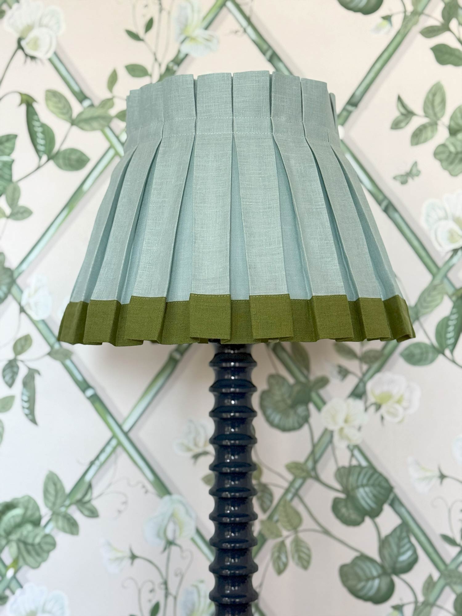 COLORBLOCK BOX PLEAT LAMPSHADE | SEAFOAM/FOREST