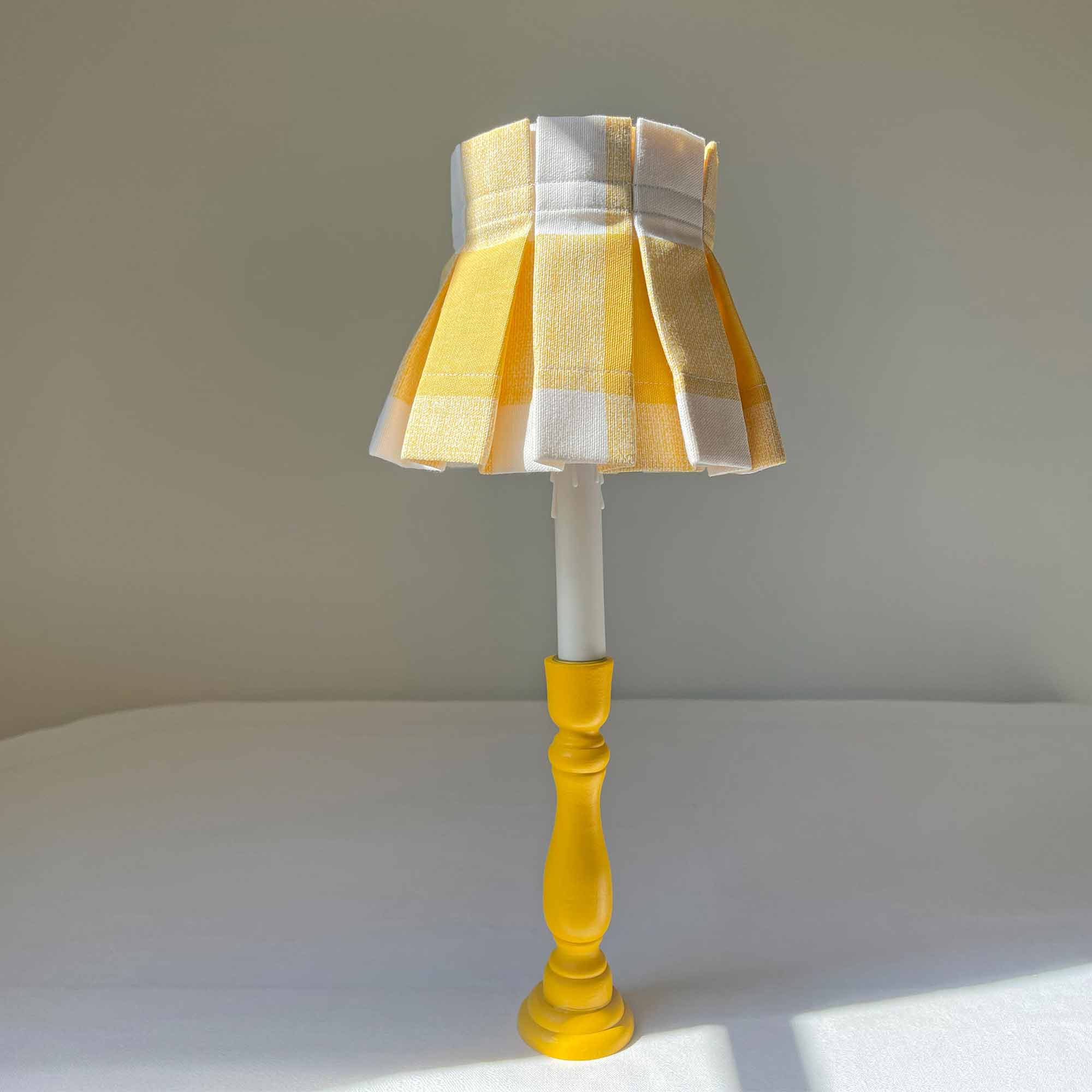 PLAID CLASSIC BOX PLEAT LAMPSHADE | YELLOW