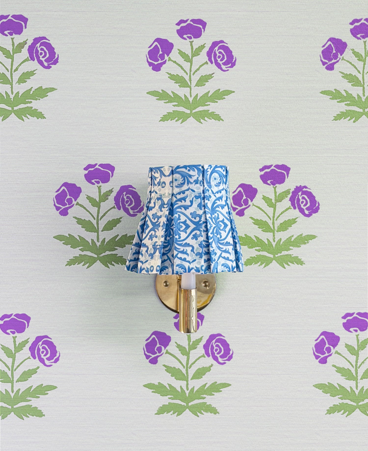 SIENA-FRESCO BOX PLEAT LAMPSHADE | AZZURRO