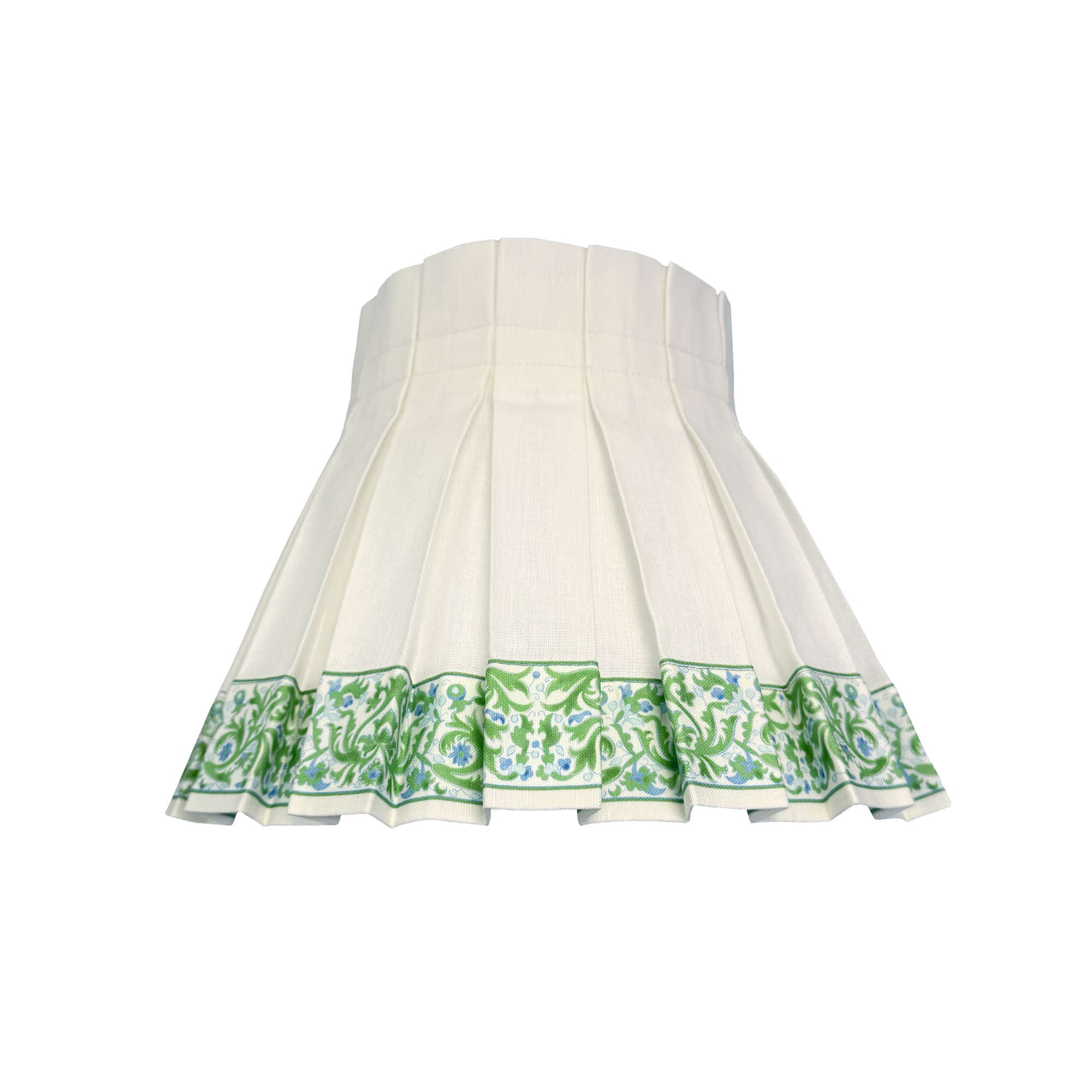 lampshade skirt with garden green floral bottom decorative border