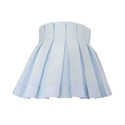 SOLID CLASSIC BOX PLEAT LAMPSHADE | ICE BLUE