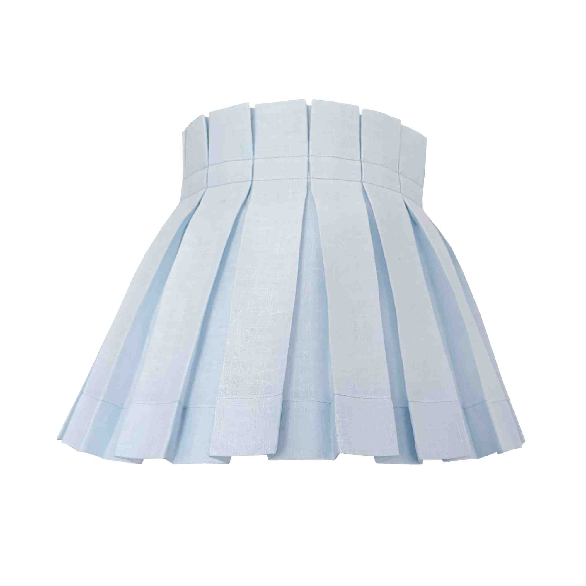 SOLID CLASSIC BOX PLEAT LAMPSHADE | ICE BLUE