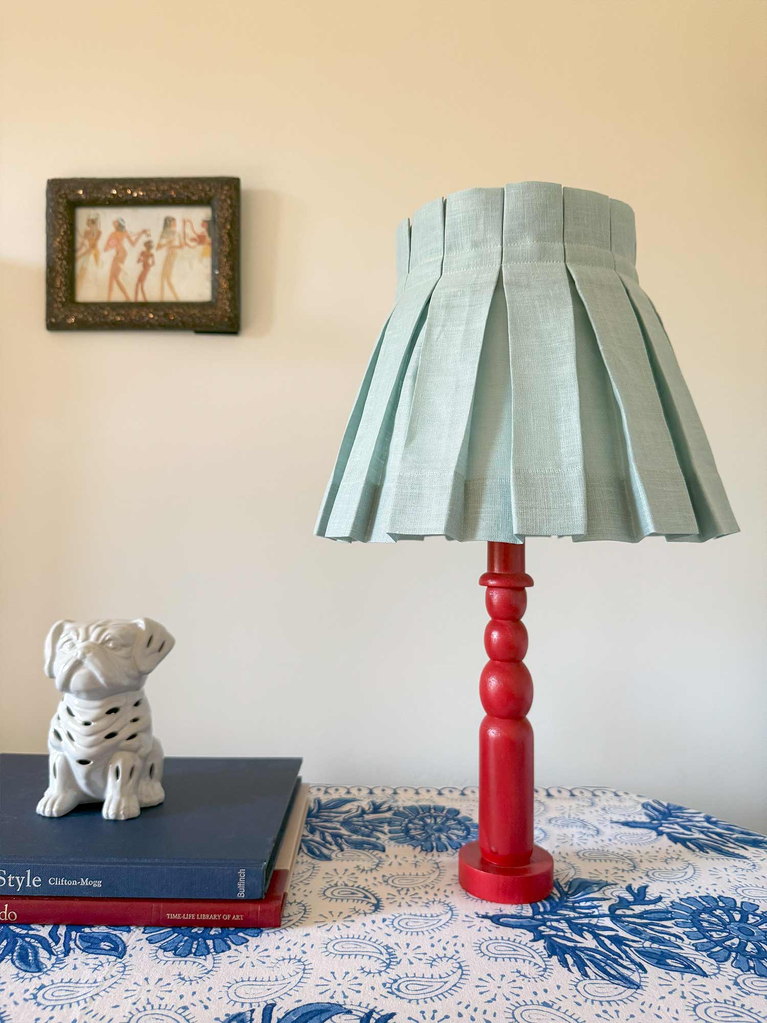 SOLID CLASSIC BOX PLEAT LAMPSHADE | SEAFOAM