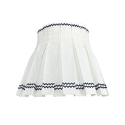 SQUIGGLE CLASSIC BOX PLEAT LAMPSHADE | NAVY/WHITE