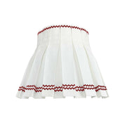 SQUIGGLE BOX PLEAT LAMPSHADE | RED/WHITE