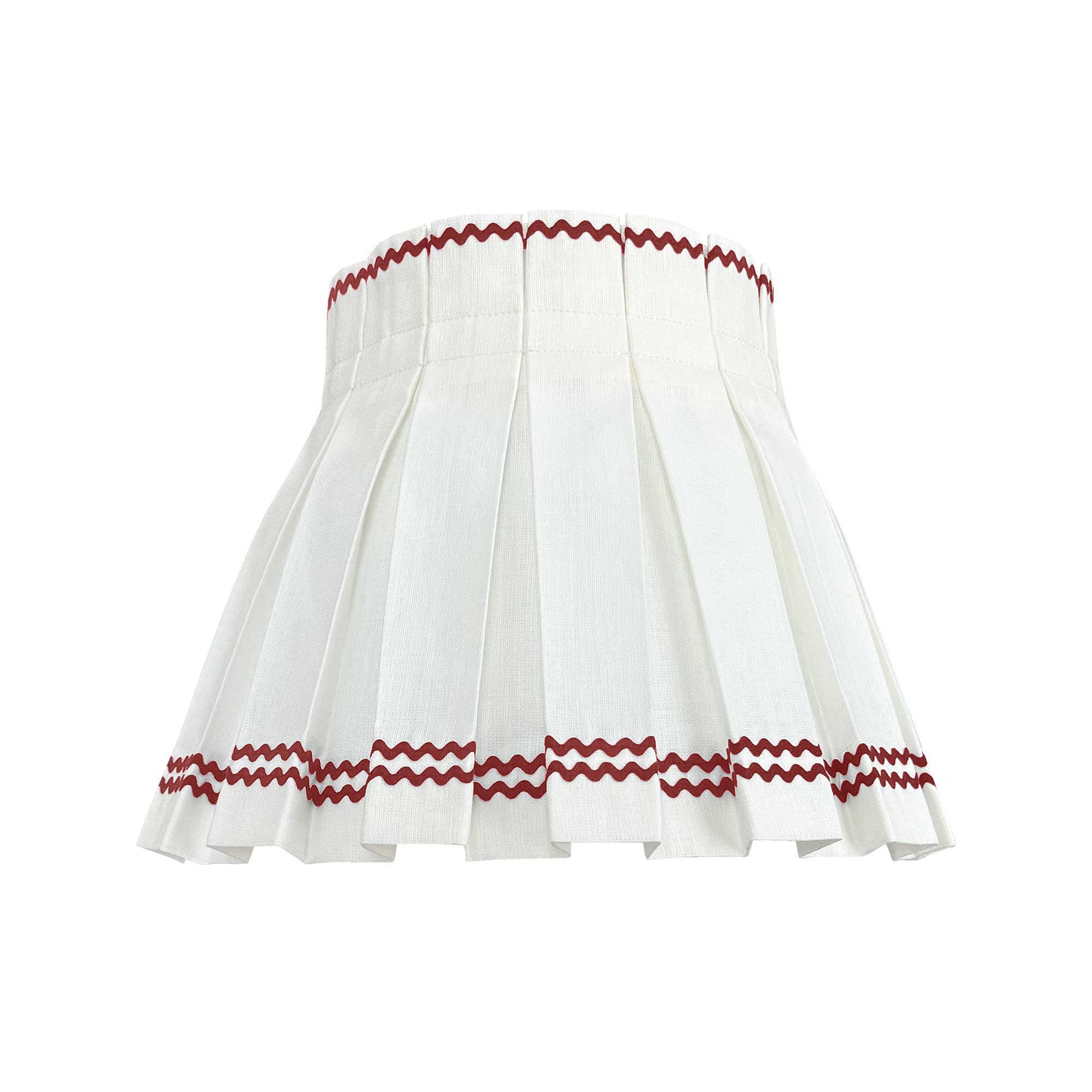 SQUIGGLE CLASSIC BOX PLEAT LAMPSHADE | RED/WHITE