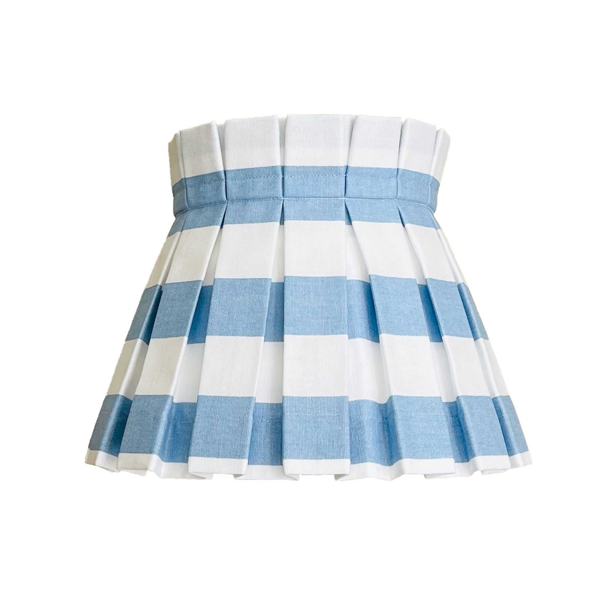 STRIPE CLASSIC BOX PLEAT LAMPSHADE | BLUE