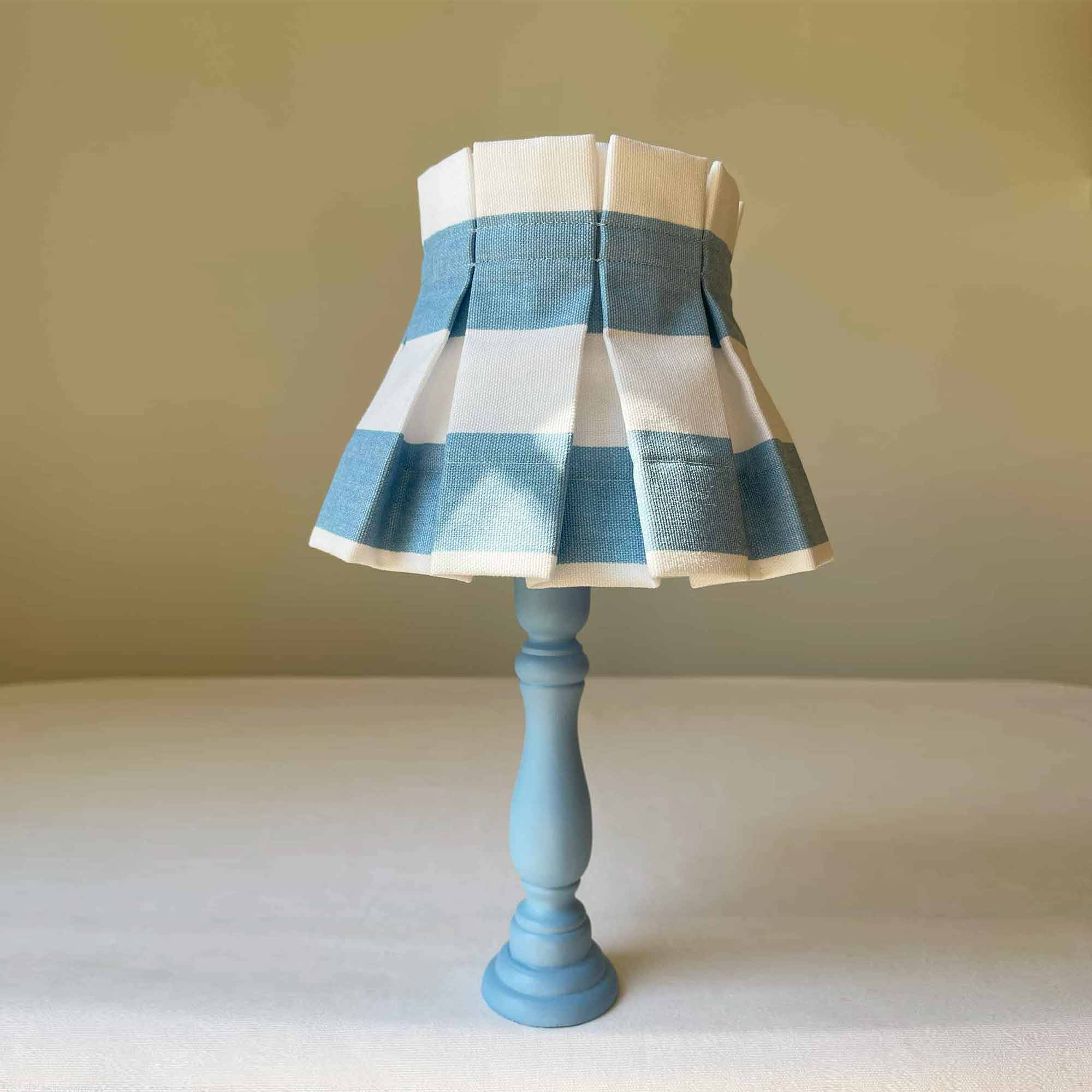 light blue and white lampshade with a candle clip fits wall sconces and chandeliers perfectly.