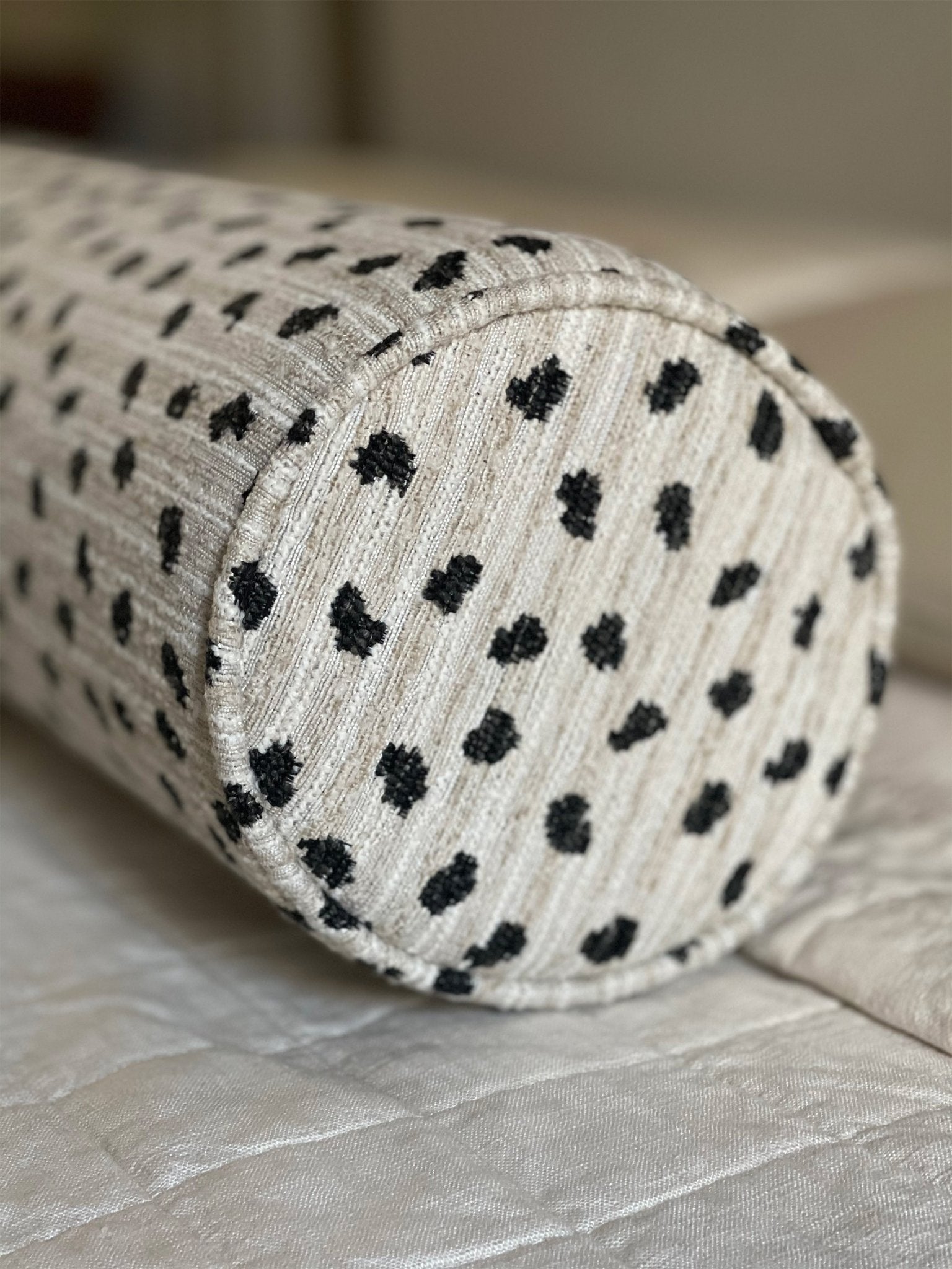 Cielle Home Black and White Dots Bolster Pillow Ci lle Home